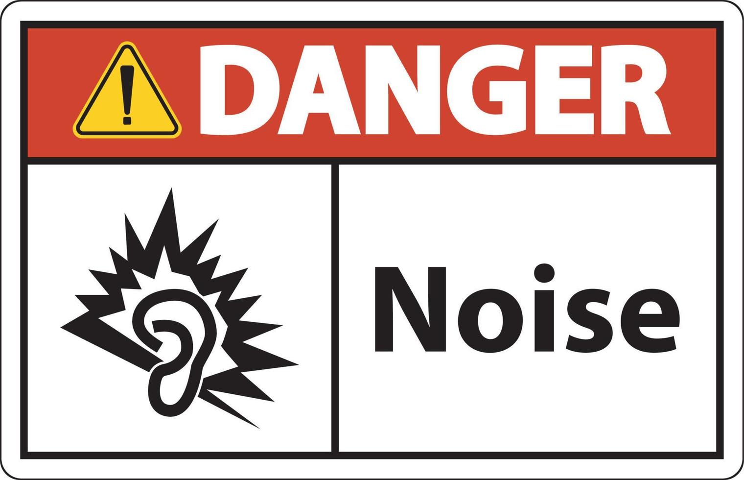 peligro ruido símbolo firmar en blanco antecedentes vector