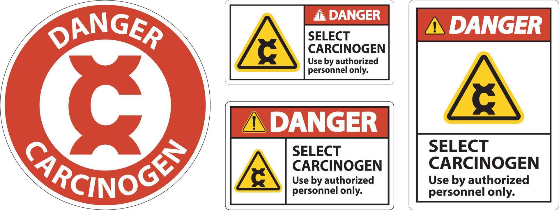 peligro Seleccione carcinógeno etiqueta en blanco antecedentes vector