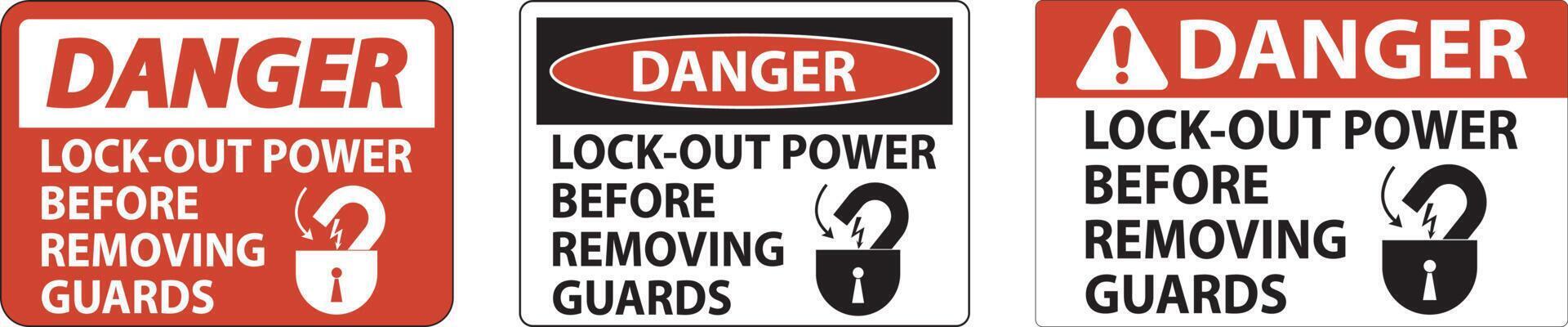 Danger Lock-Out Power Label On White Background vector