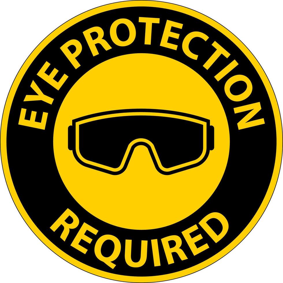 Eye Protection Required Sign On White Background 21336121 Vector Art at