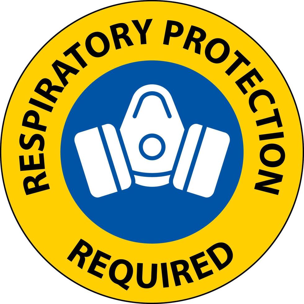 Respiratory Protection Required Sign On White Background 21336124