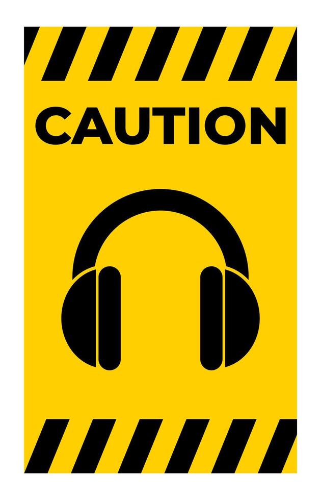 Hearing Protection Required Sign On White Background vector