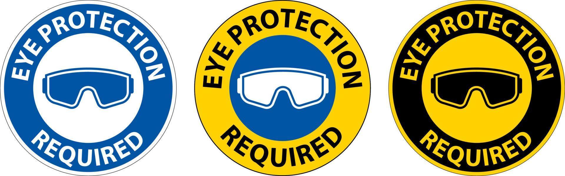 Eye Protection Required Sign On White Background vector