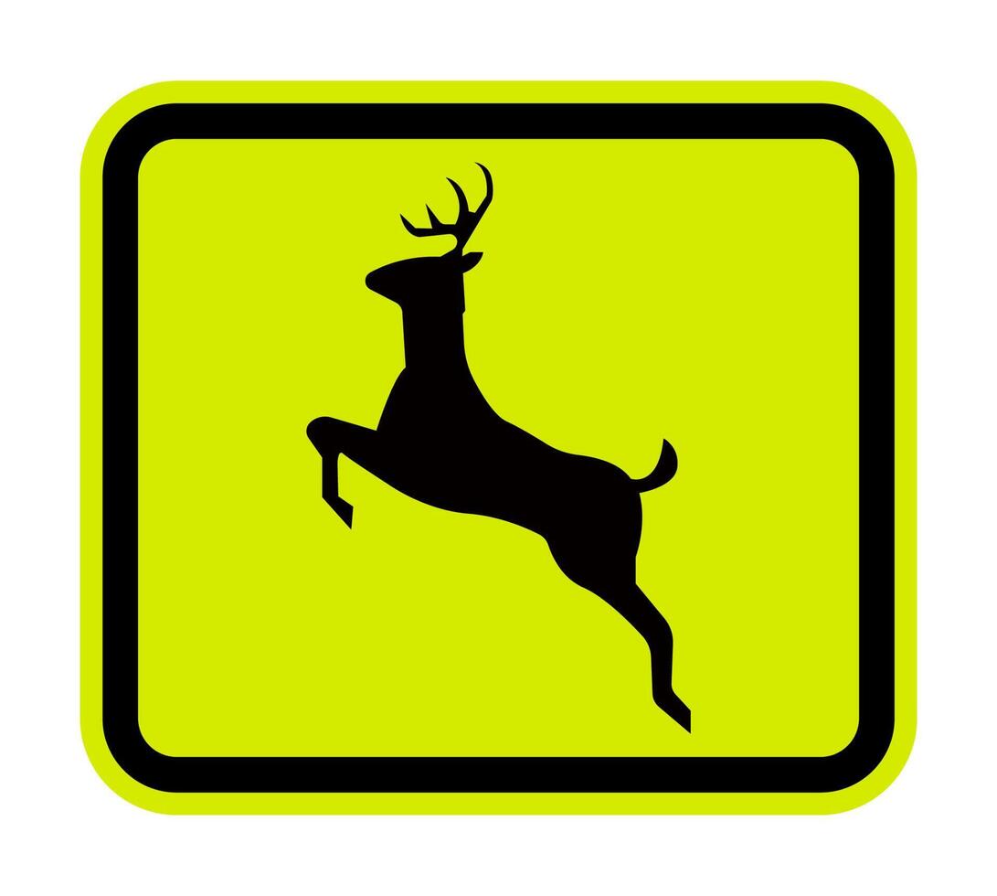 Deer Crossing Sign On White Background vector
