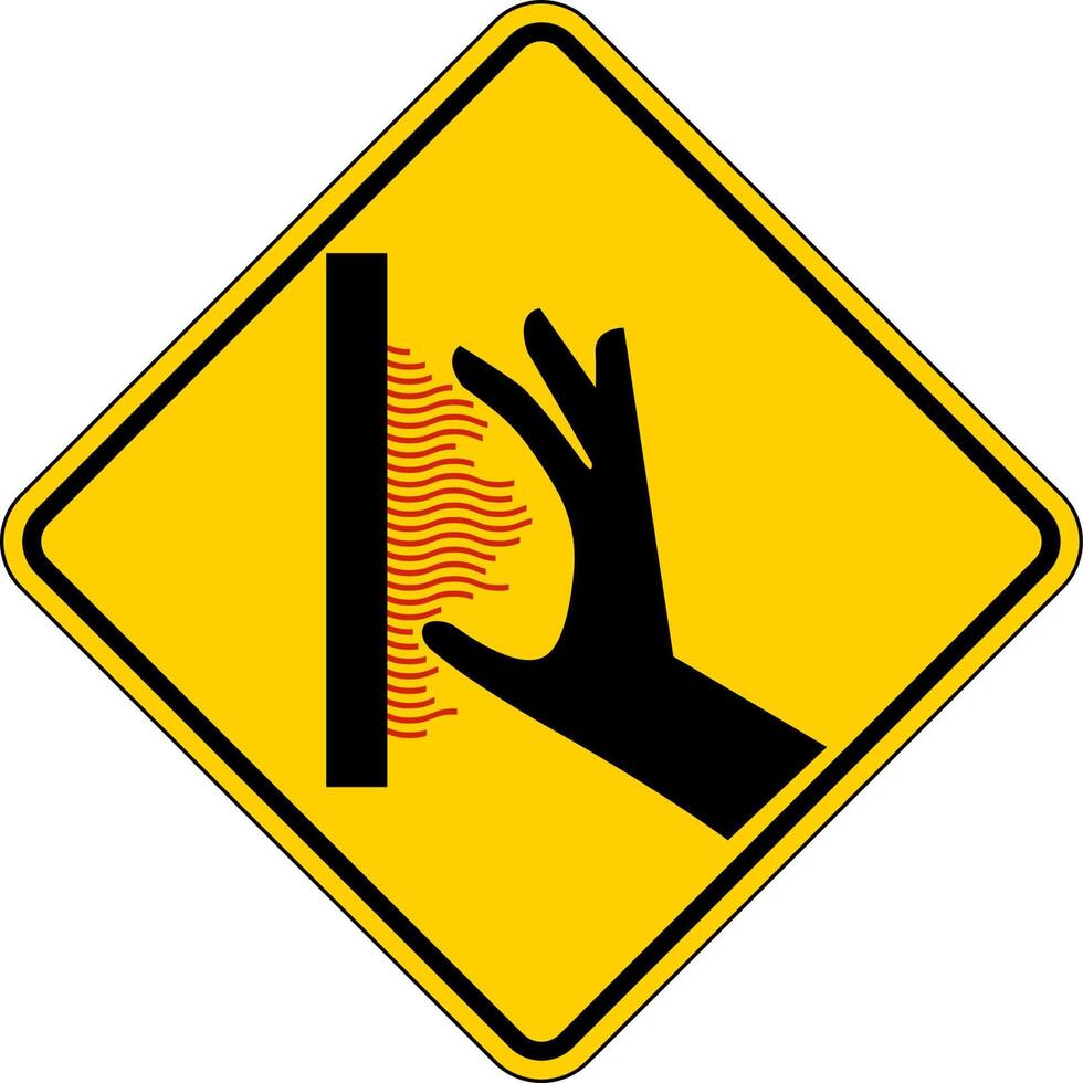 Hot Surface Warning Vertical Label On White Background vector