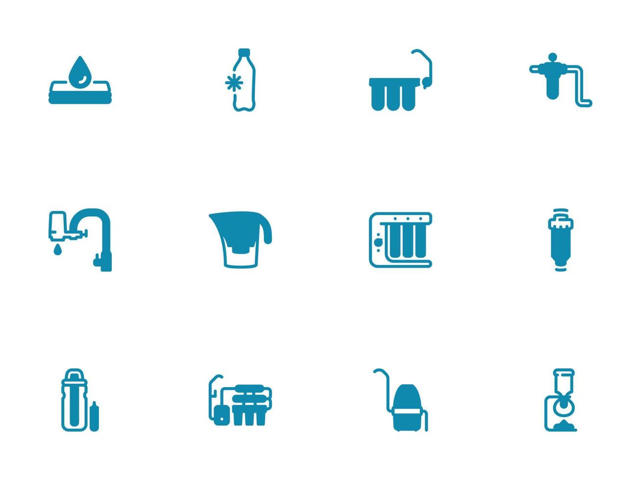 Simple vector icon on a theme water purification, filter