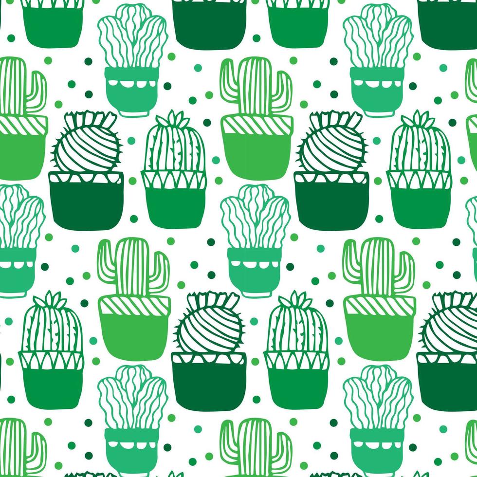 vector sin costura modelo con diferente cactus. brillante repetido textura con verde cactus natural mano dibujo antecedentes con Desierto plantas.