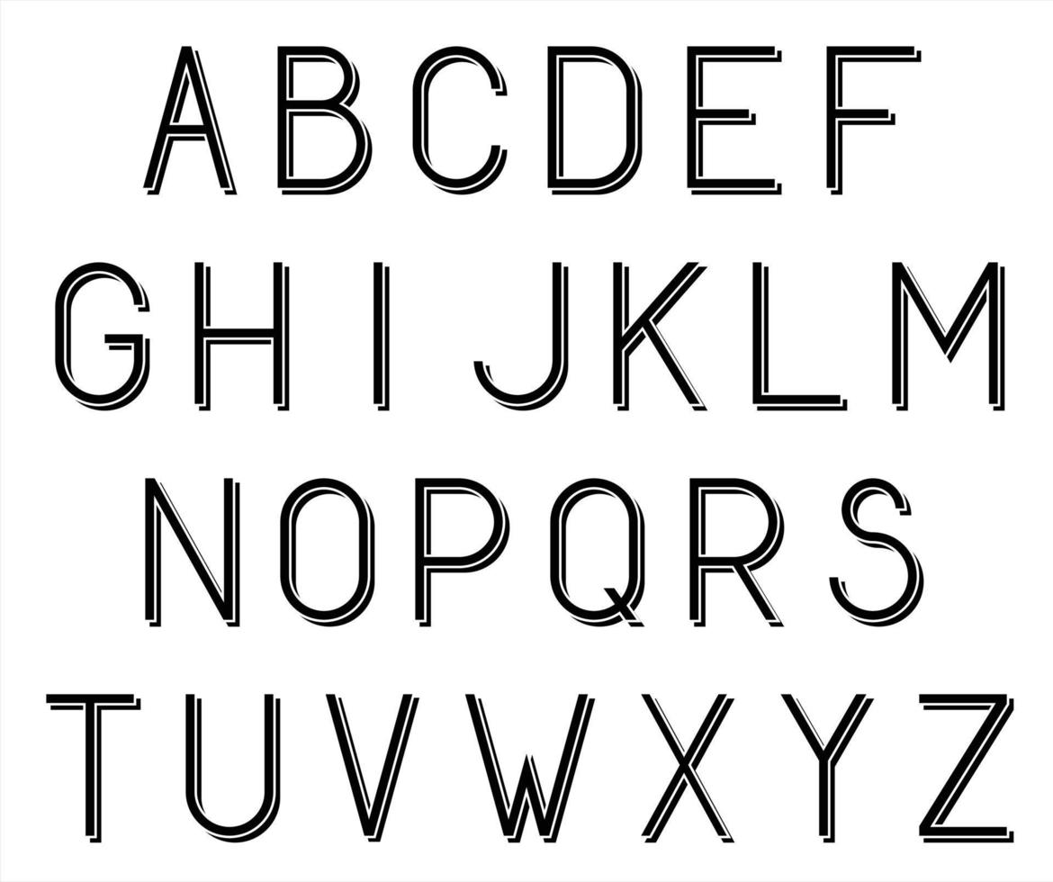 Three dimensional capital letters font vector