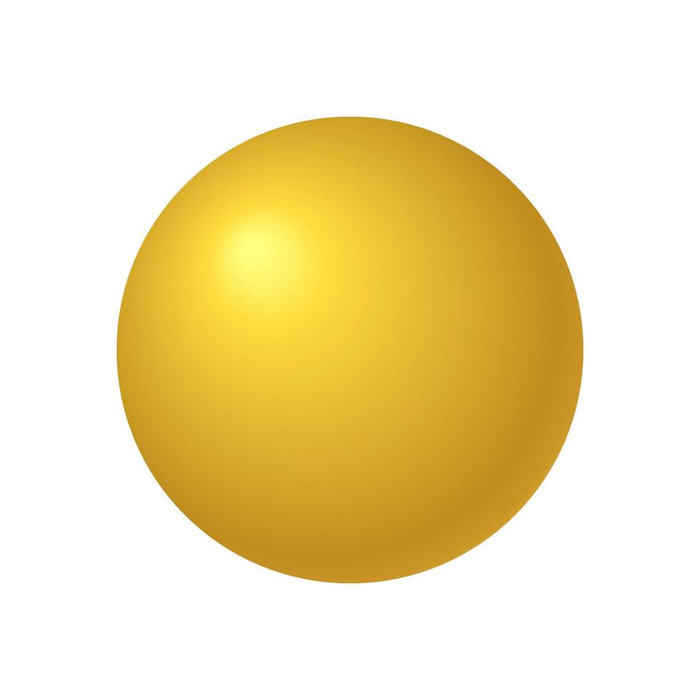 3D Yellow Circle Ball, Vector Illustration. Eps10