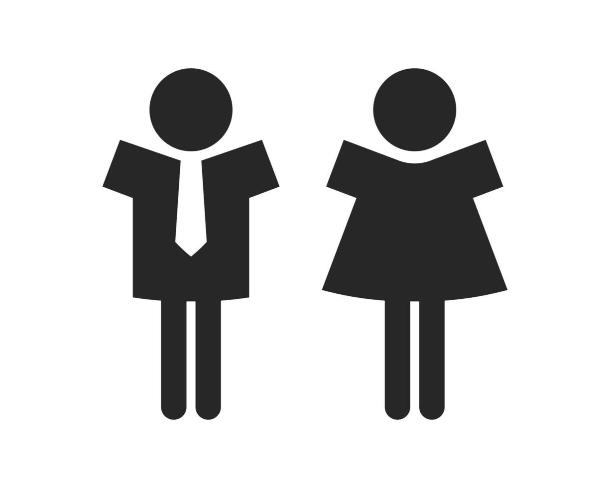 Lady and Gentleman Flat Icon Design. Vector illustration