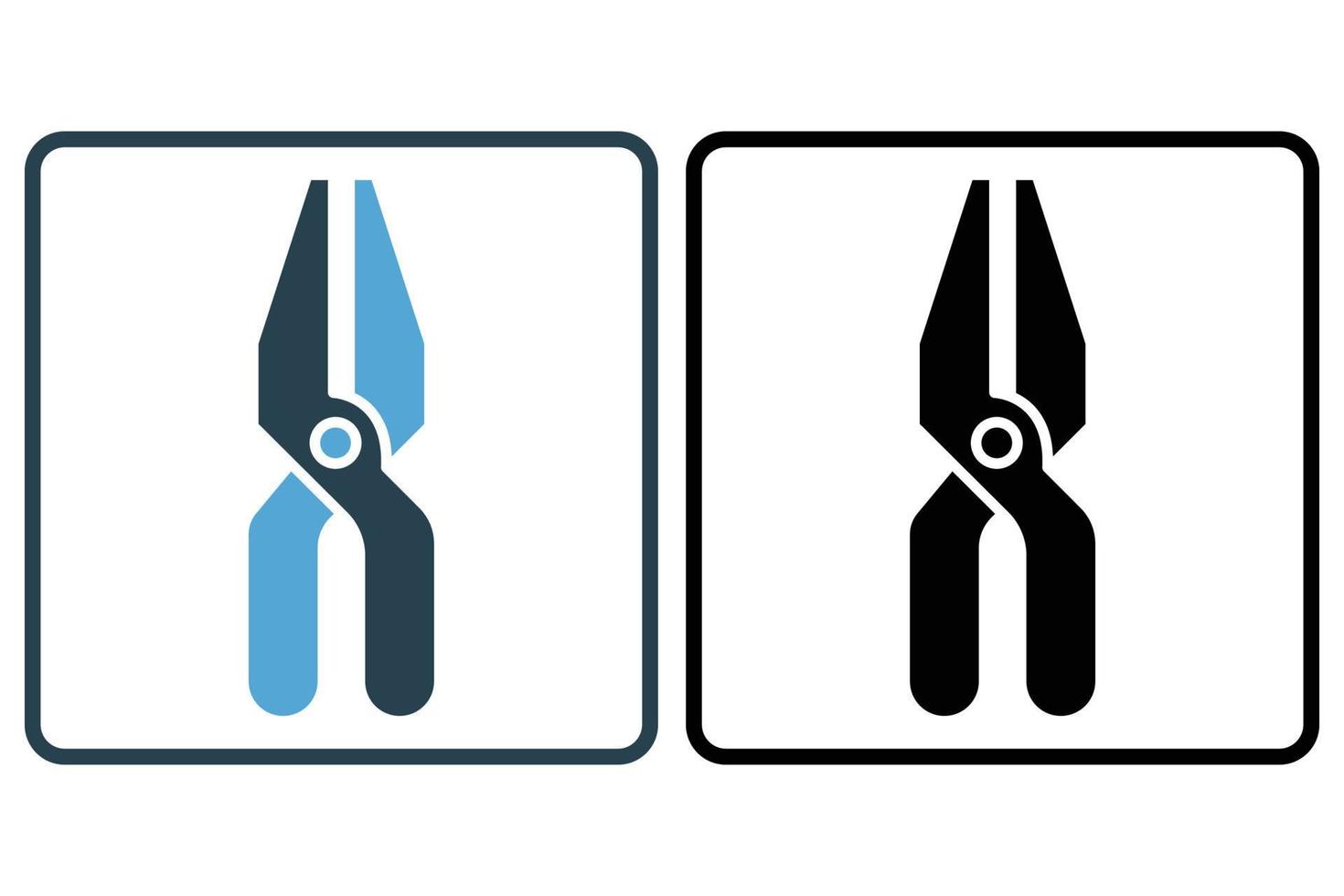 Pliers icon illustration. icon related to tool. Solid icon style. Simple vector design editable