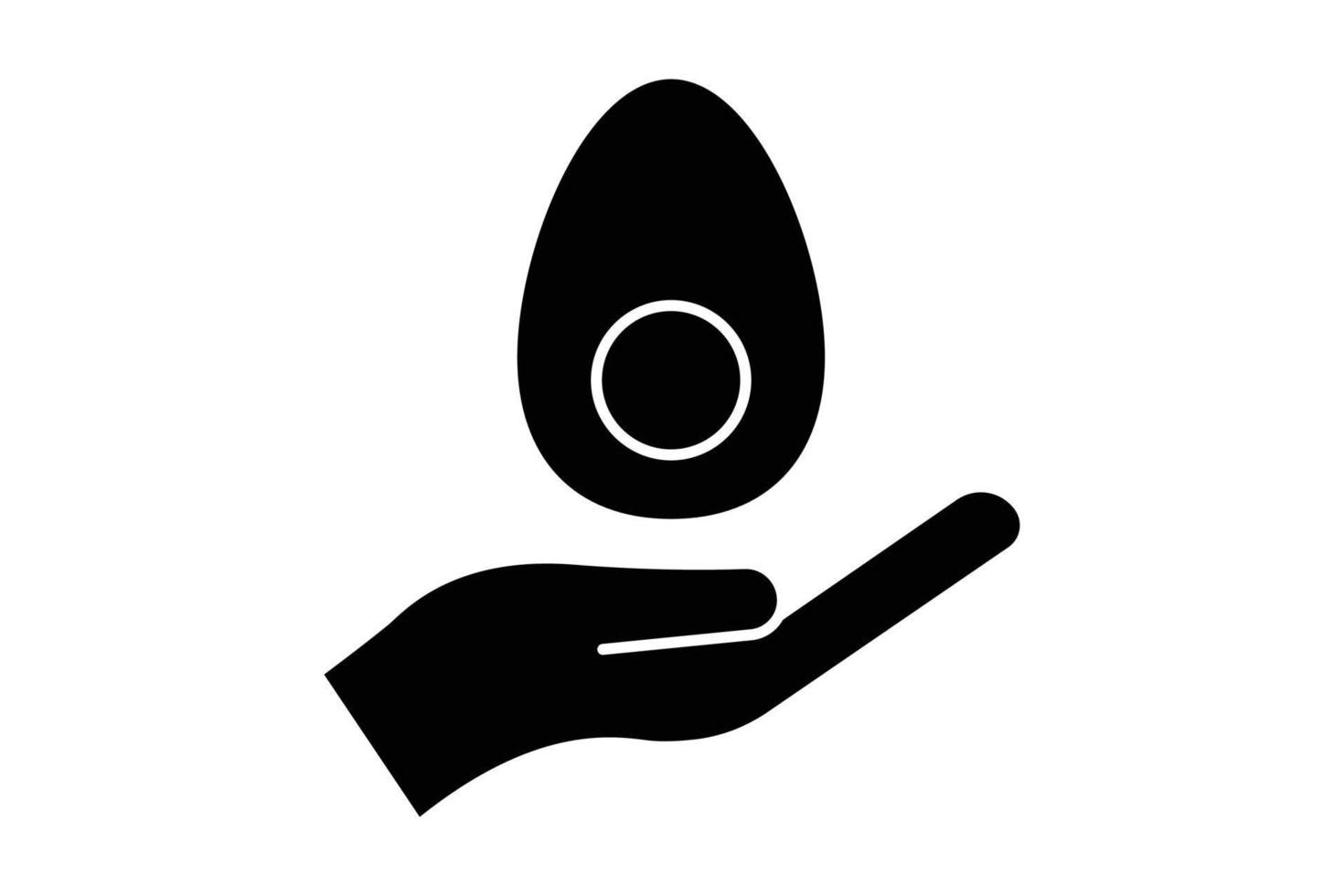 Safe egg icon. icon related to food allergen. Solid icon style. Simple vector design editable