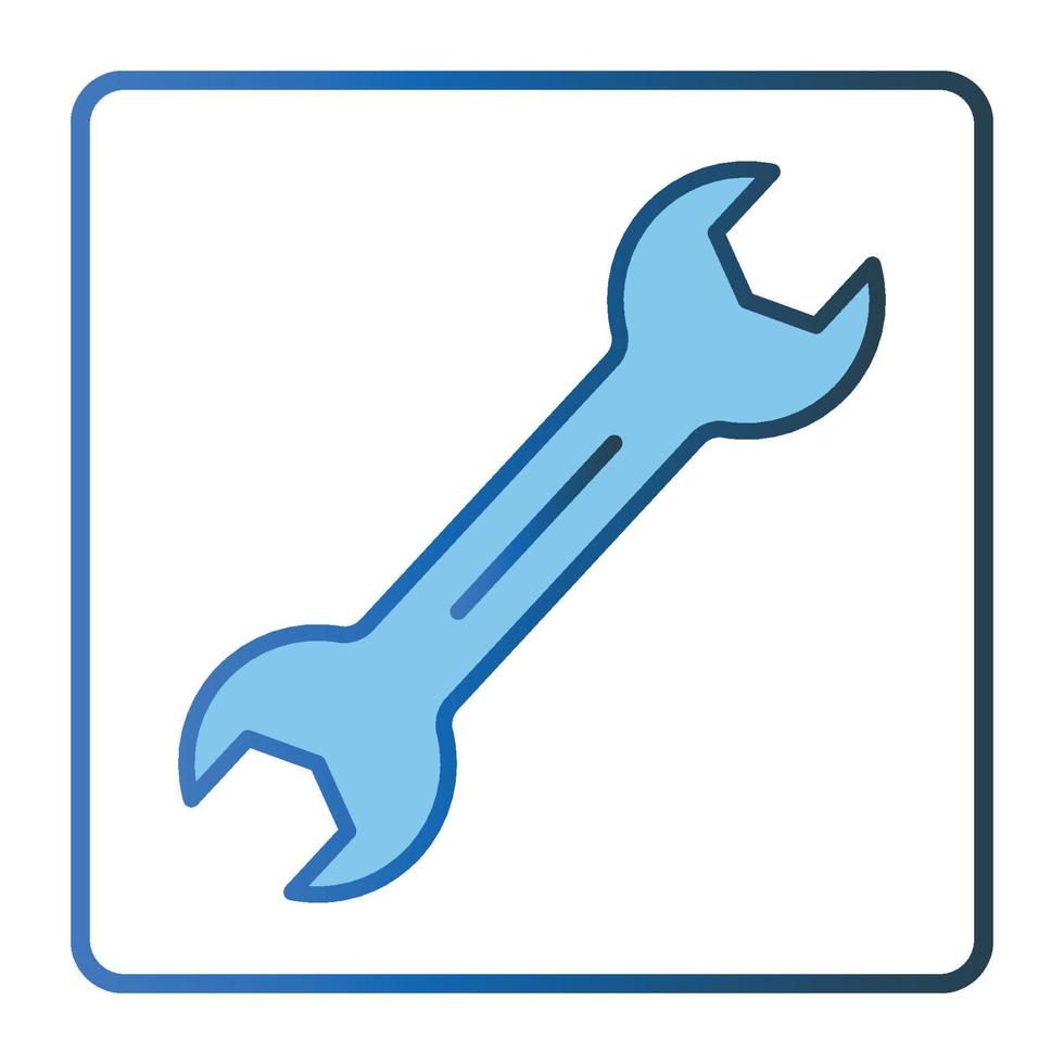 Wrench icon illustration. icon related to tool. Two tone icon style, lineal color. Simple vector design editable