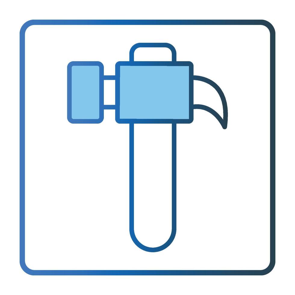 Hammer icon illustration. icon related to tool. Two tone icon style, lineal color. Simple vector design editable