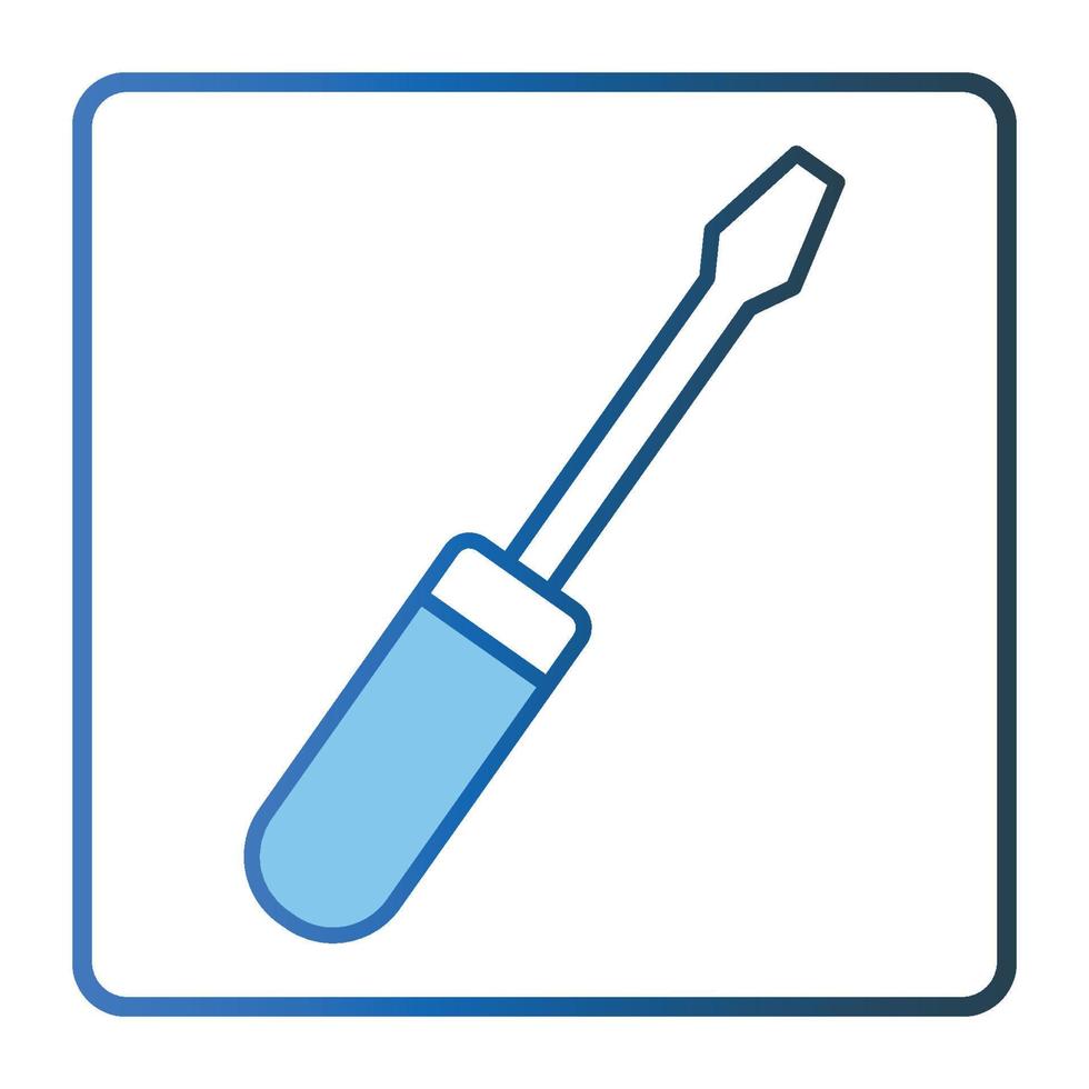 Screwdriver icon illustration. icon related to tool. Two tone icon style, lineal color. Simple vector design editable