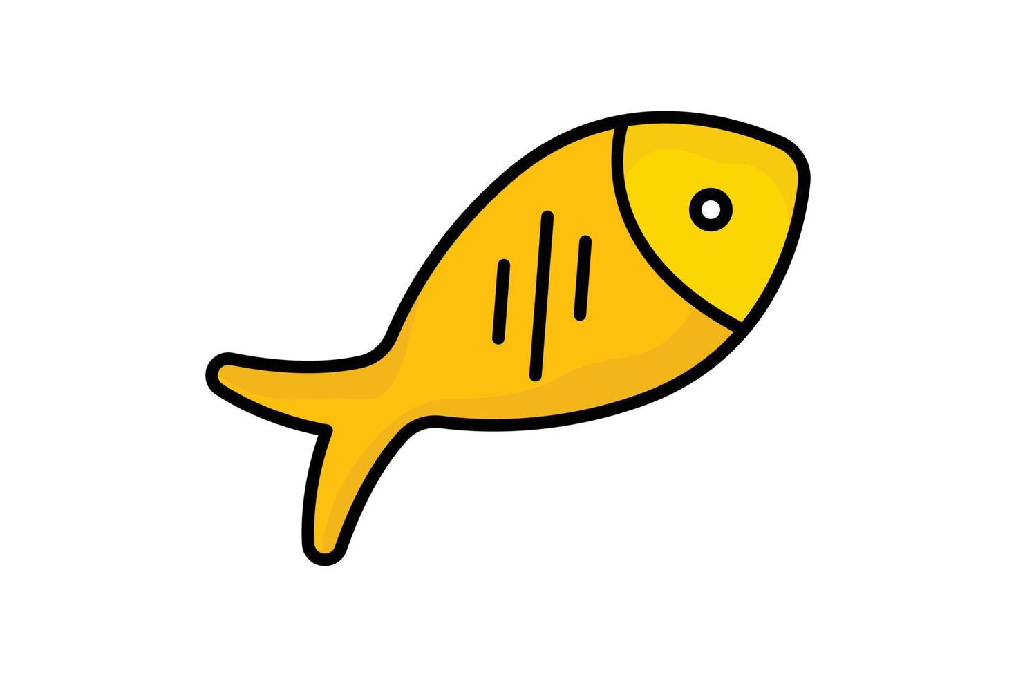 Fish icon illustration. icon related to seafood. Two tone icon style, lineal color. Simple vector design editable