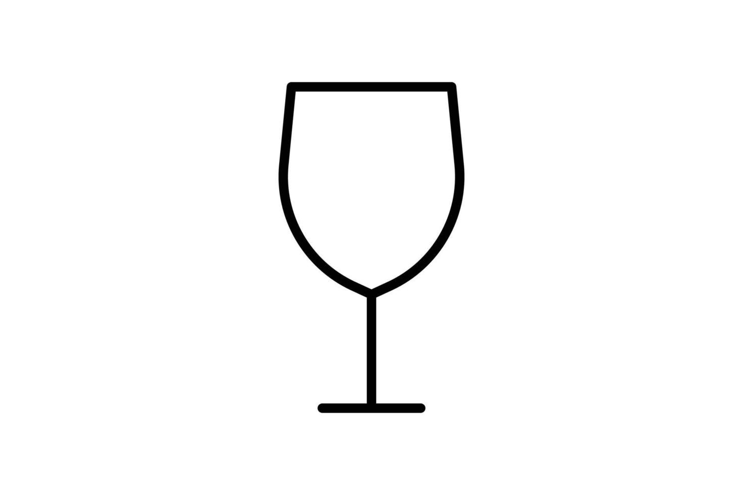 Wine glass icon illustration. icon related to drink. Outline icon style. Simple vector design editable