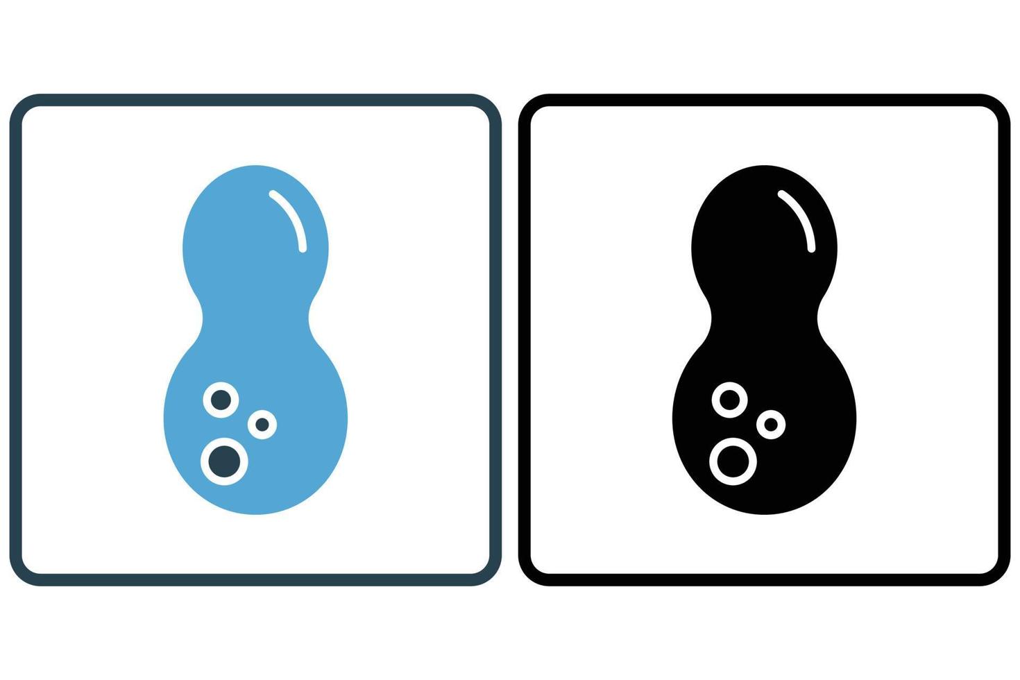 Peanut icon illustration. icon related to nuts. Solid icon style. Simple vector design editable