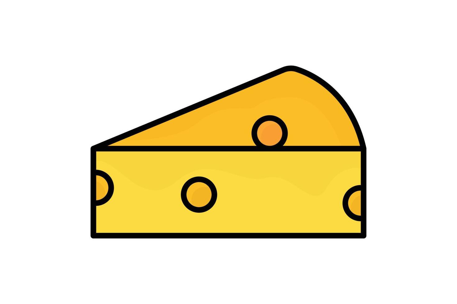 Cheese icon illustration. icon related to cooking spices. Two tone icon style. lineal color. Simple vector design editable