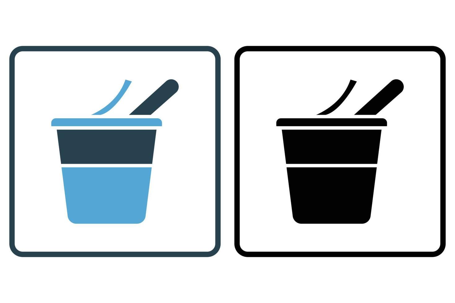 Yogurt icon illustration. icon related to cooking spices. Solid icon style. Simple vector design editable