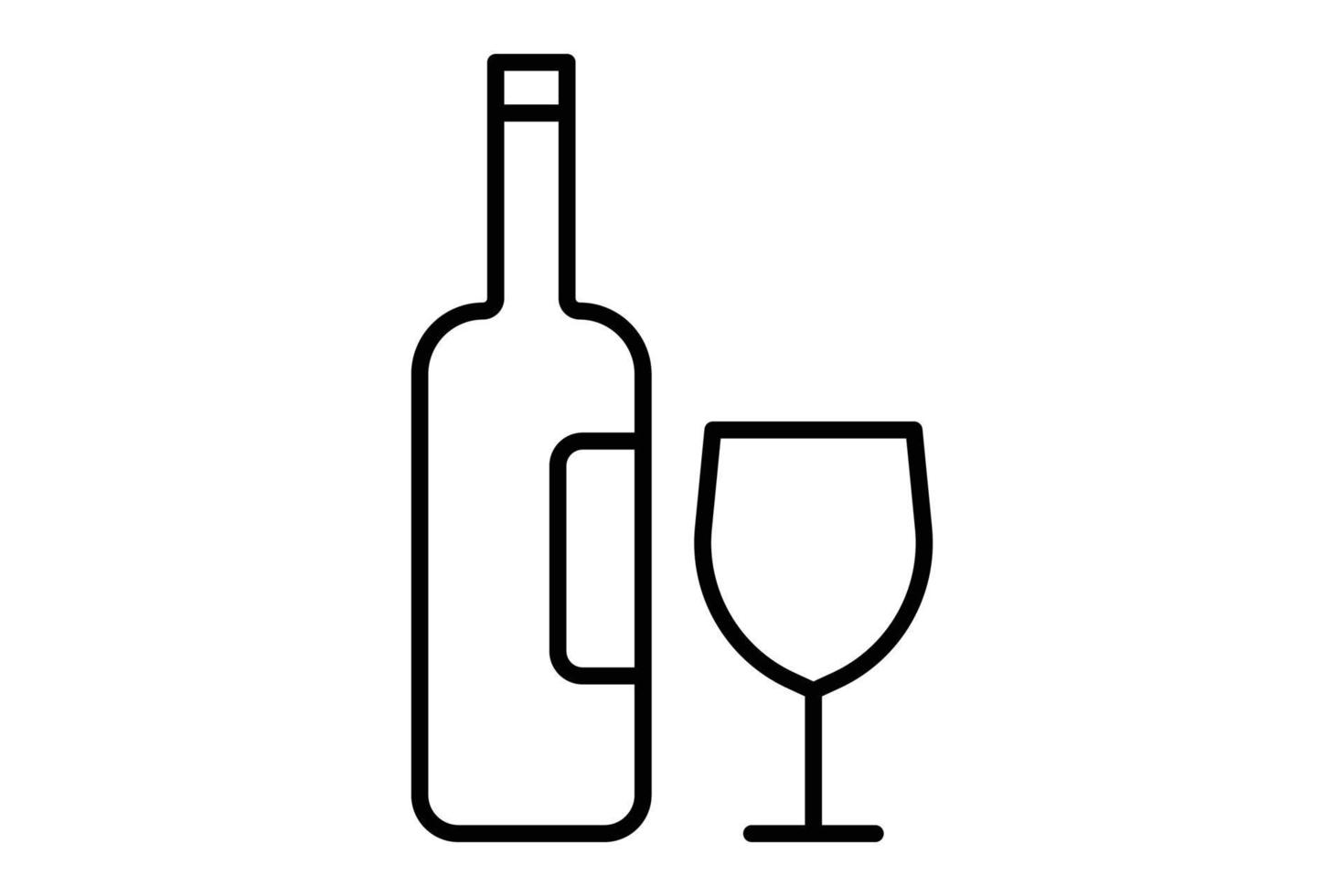cóctel y bebida icono ilustración. icono relacionado a alcohol. contorno icono estilo. sencillo vector diseño editable