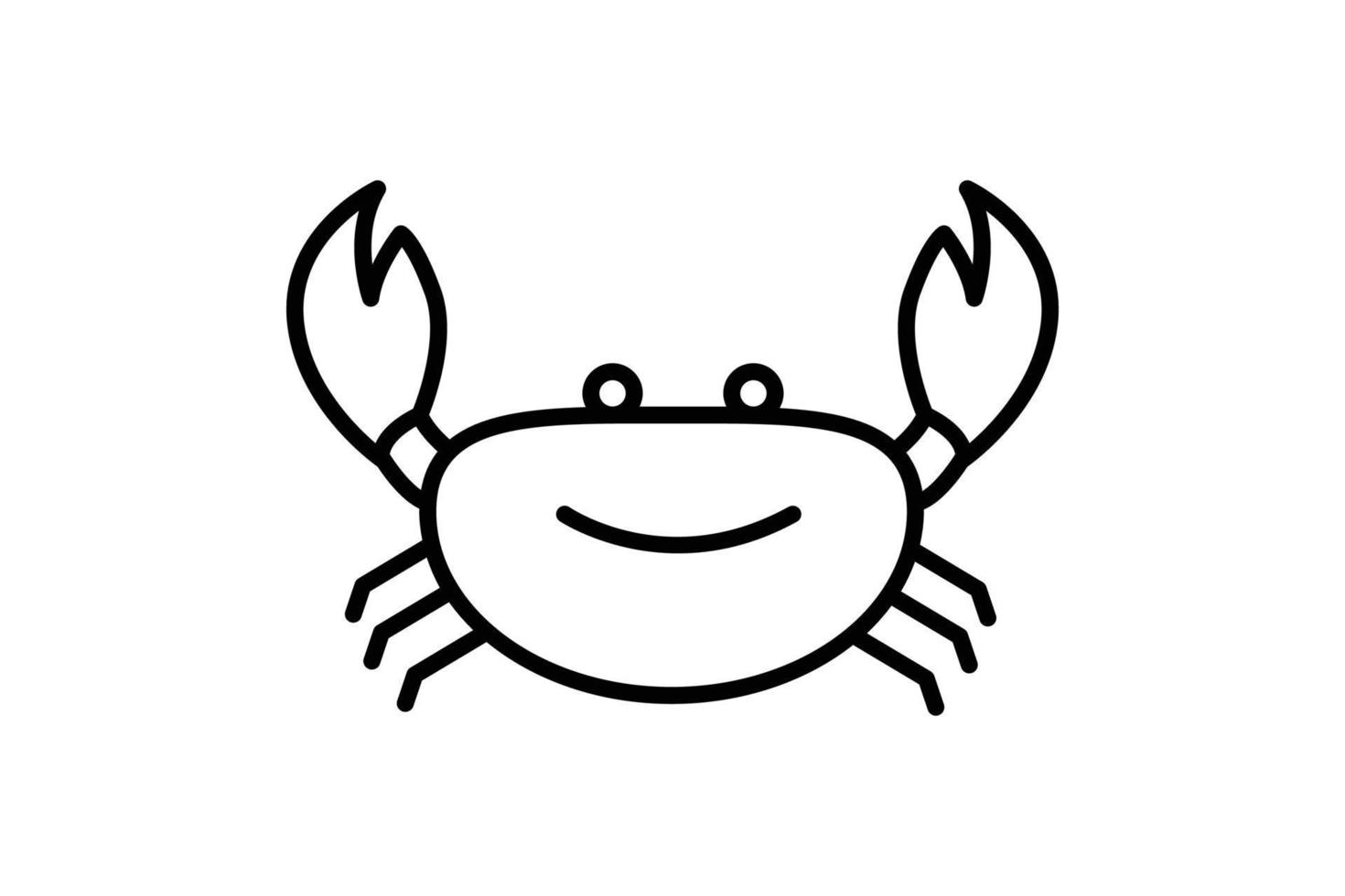 Crab icon illustration. icon related to seafood. Outline icon style. Simple vector design editable