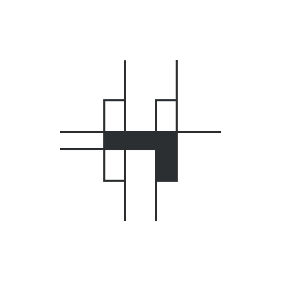 Letter h monogram line modern creative logo vector
