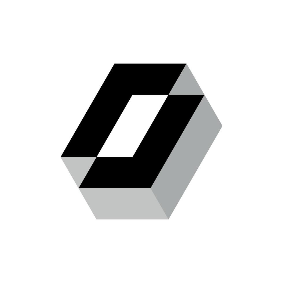 Letter o isometric modern creative logo design vector