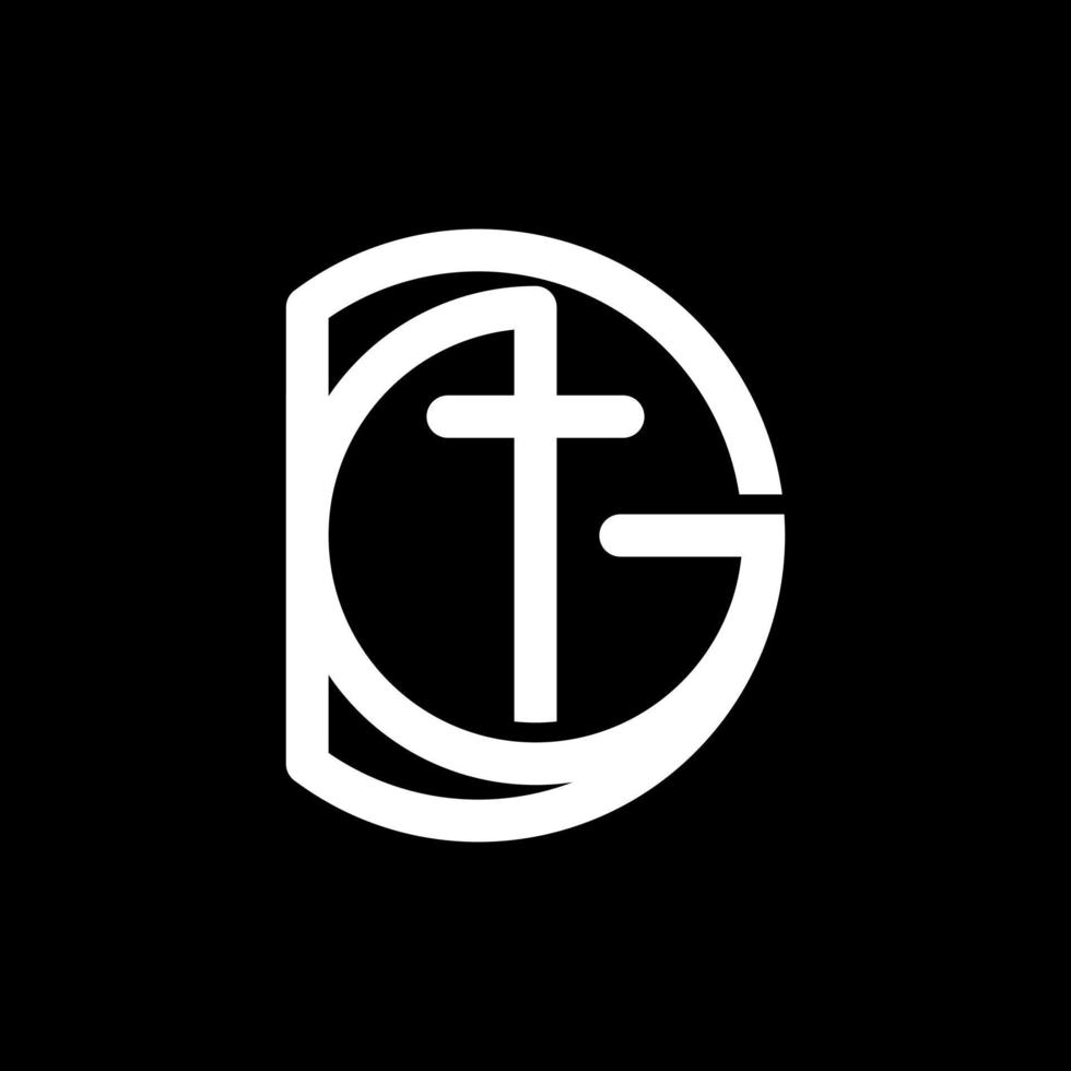 letra gd cruzar Iglesia línea moderno logo vector