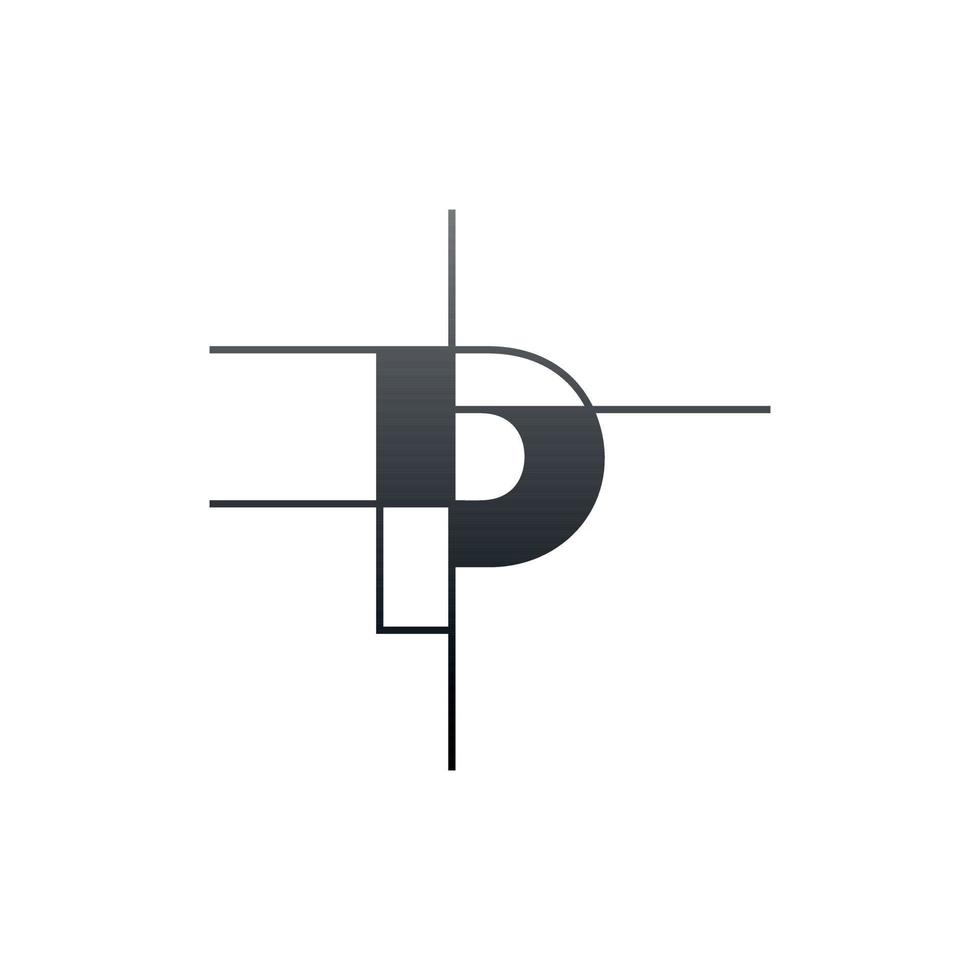 Initial letter p business architect geometric design vector