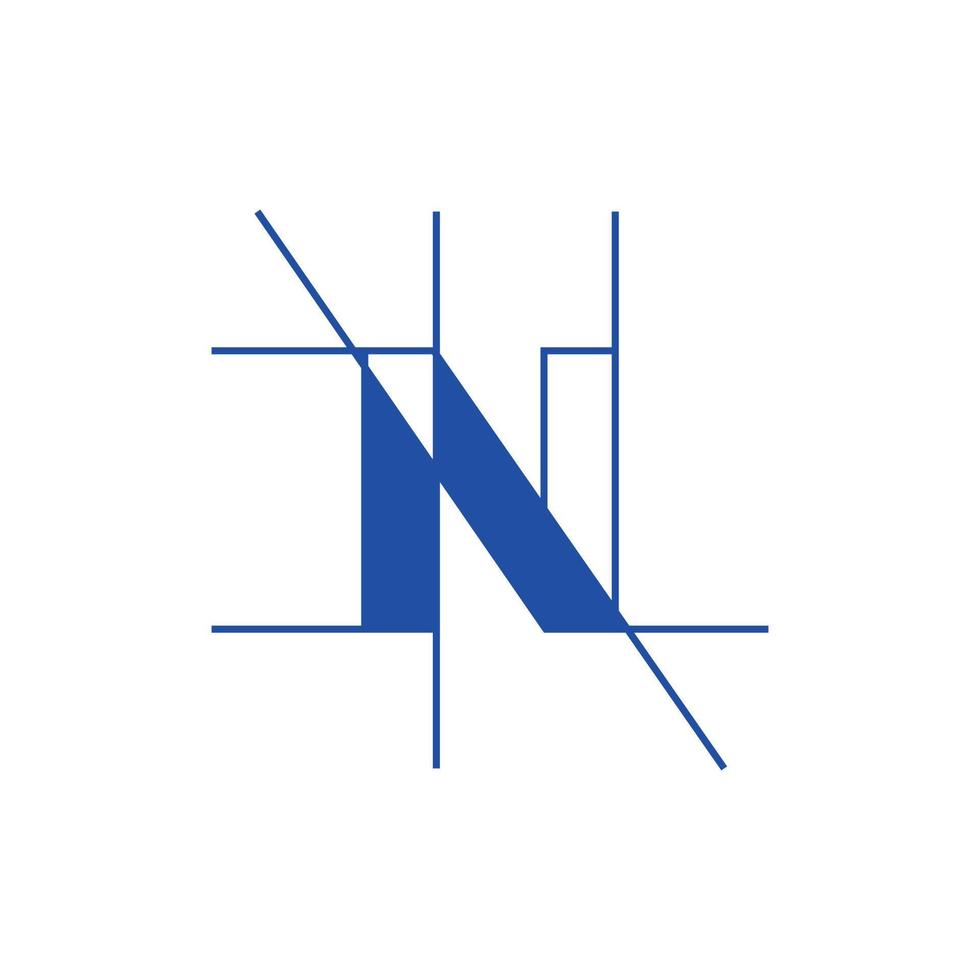 Letter n architect monogram simple logo vector