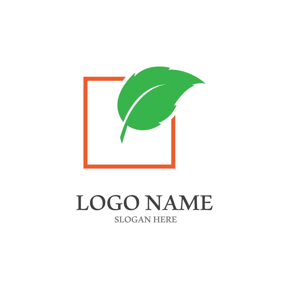 Tree leaf vector logo design, eco friendly concept