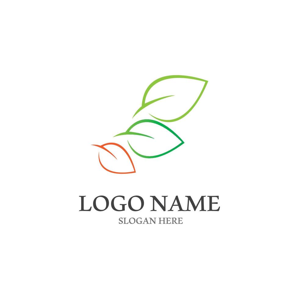 Tree leaf vector logo design, eco friendly concept