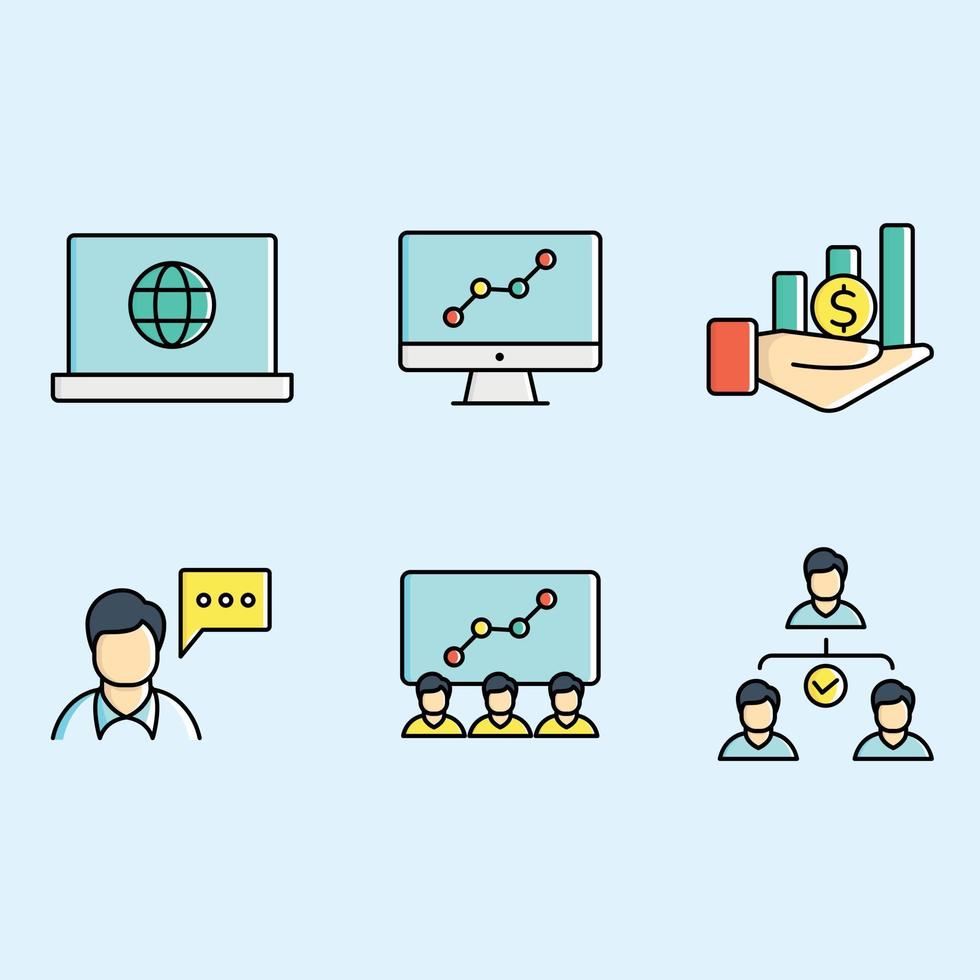 Business and finances consulting icons vector
