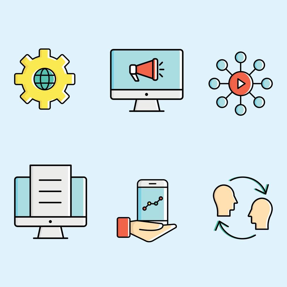 Marketing Digital and SEO icons vector