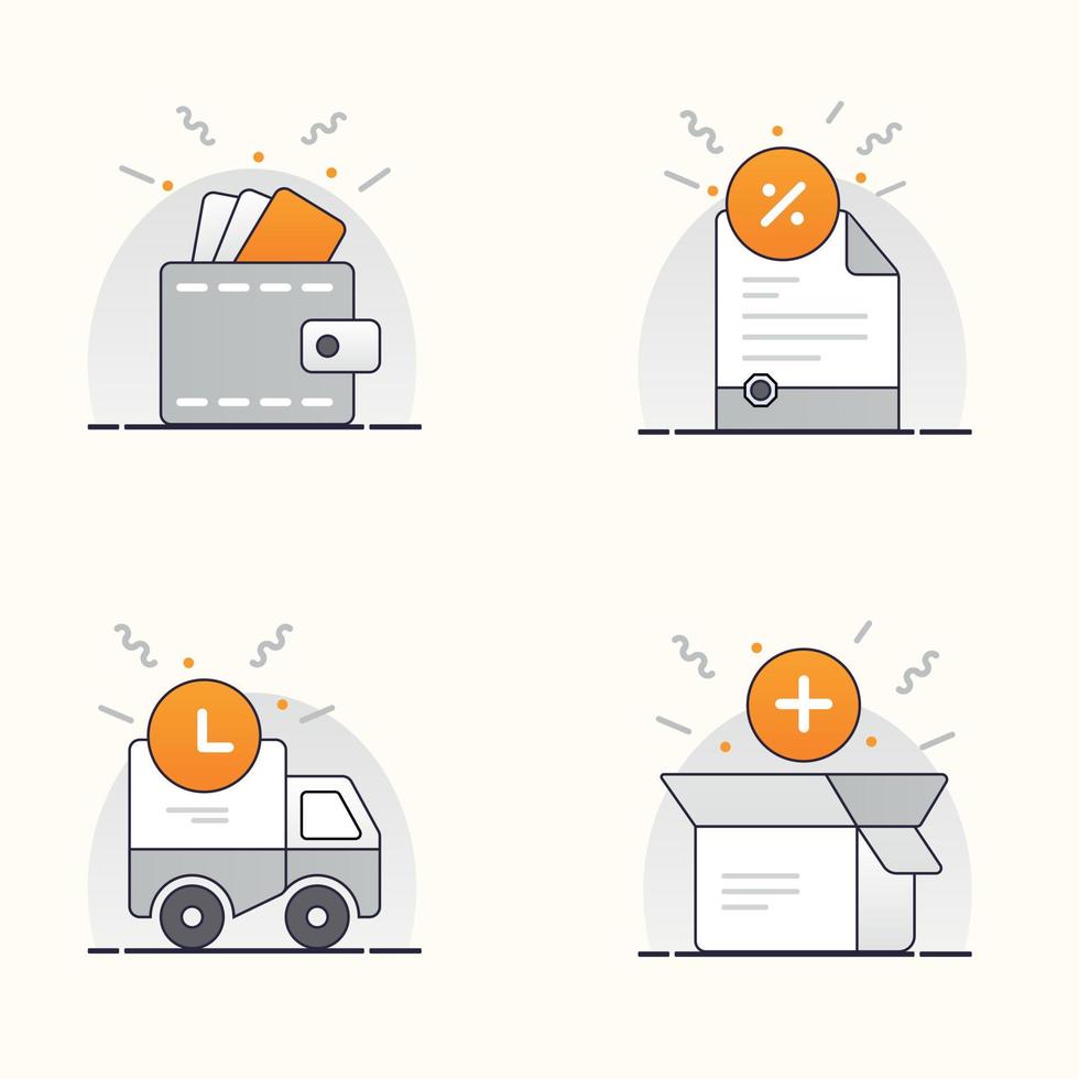 E-commerce shipping and delivery icons vector