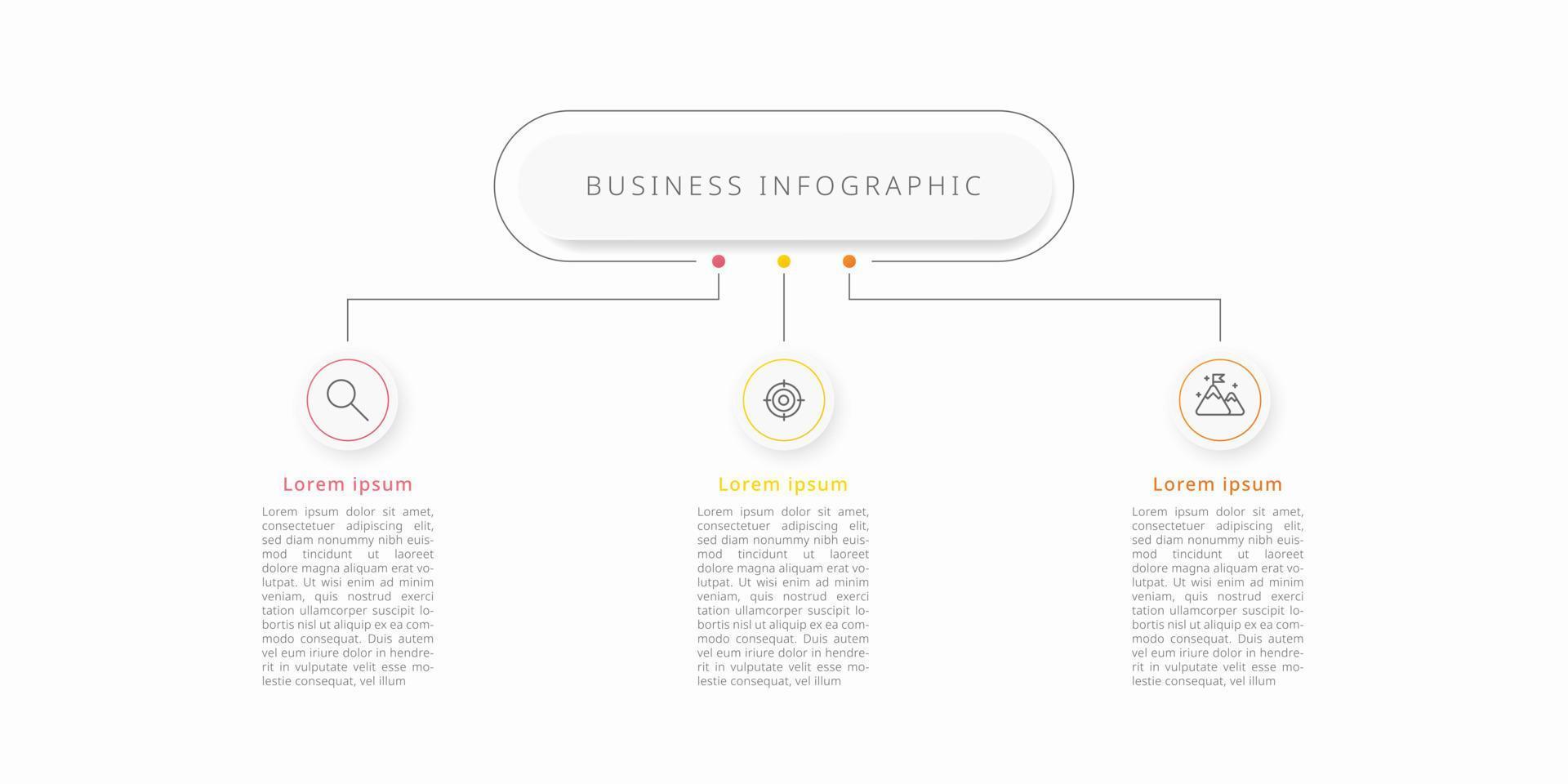 Vector infographic design template. Business concept with 3 options or steps. Vector illustration.