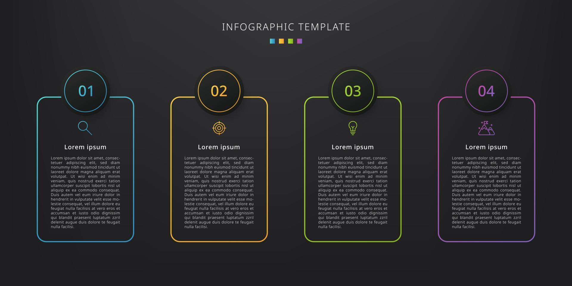 Vector infographic design template. Business concept with 4 options or steps. Vector illustration.