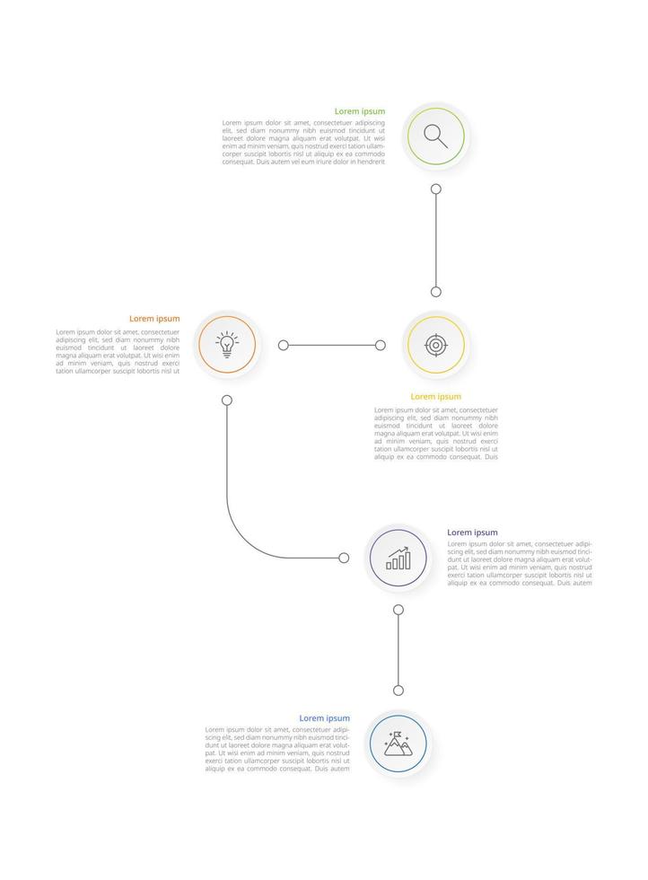 Vector infographic design template. Business concept with 5 options or steps. Vector illustration.