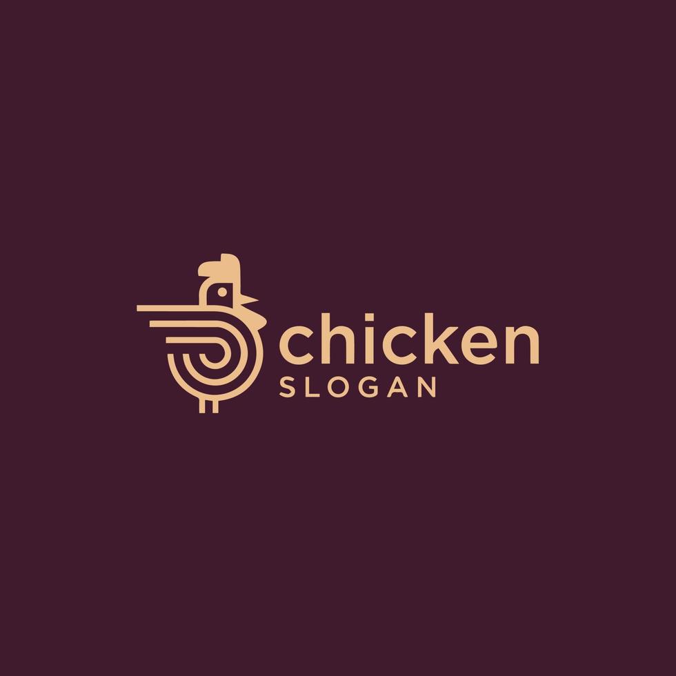 Luxury and modern chicken rooster logo design vector