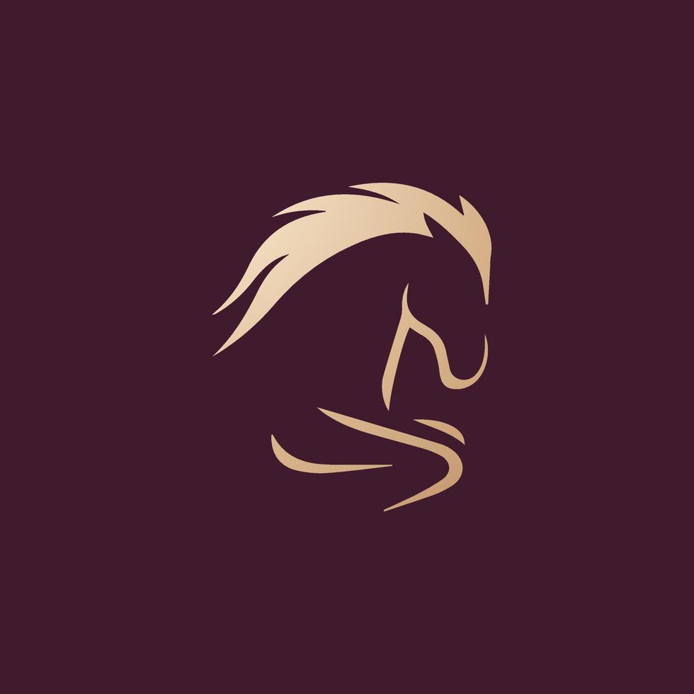 Luxury and modern gallop horse logo design vector