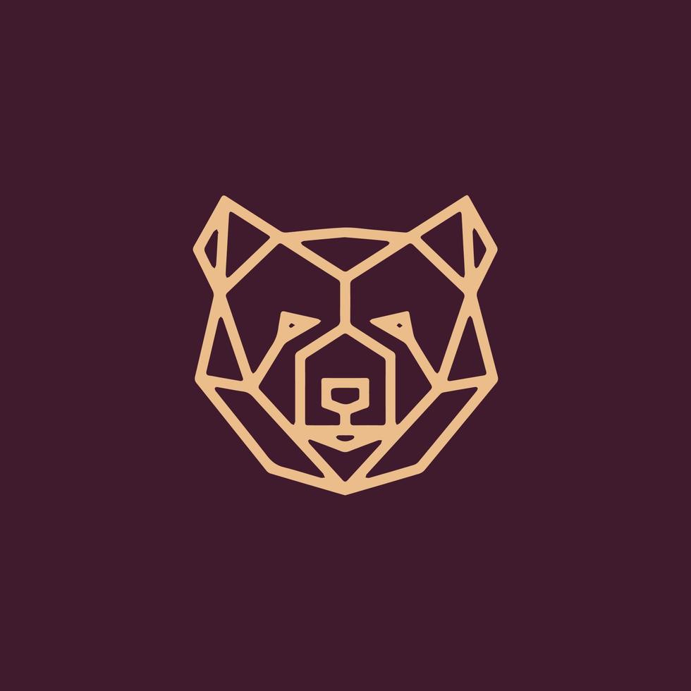 Luxury and modern bear geometric outline logo design vector