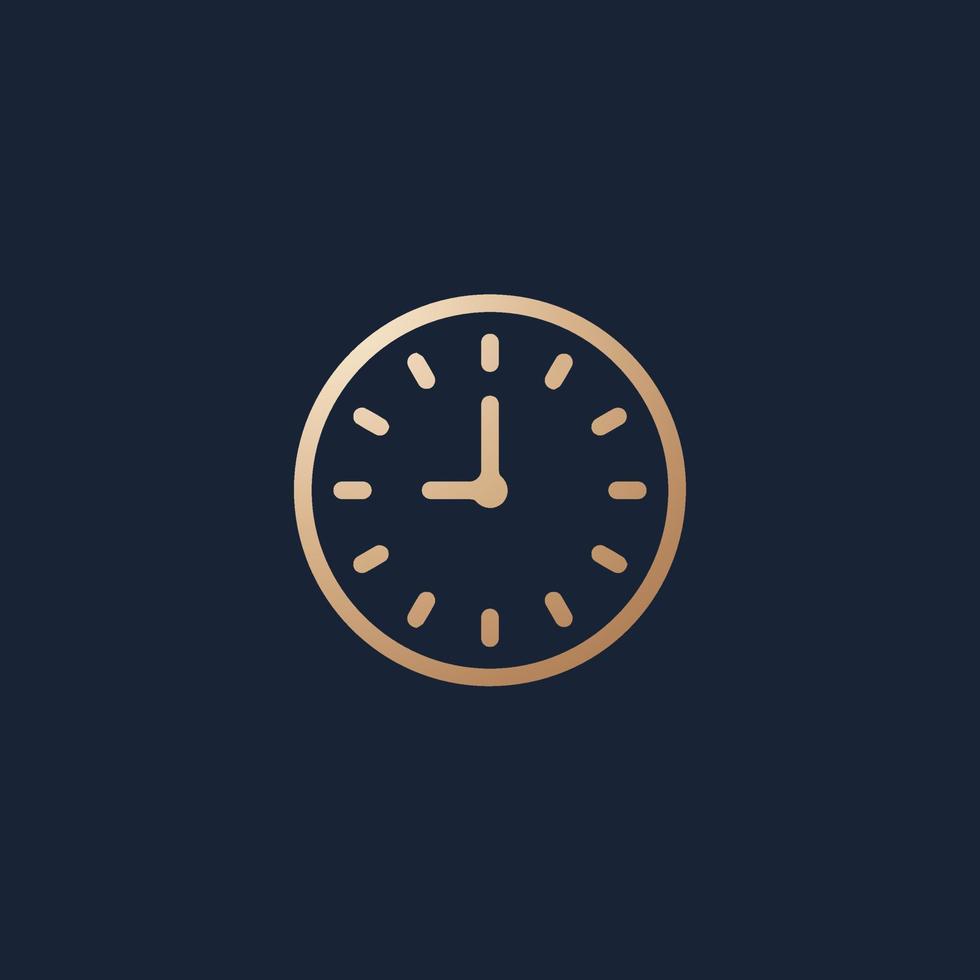 Luxury and modern clock line logo design vector