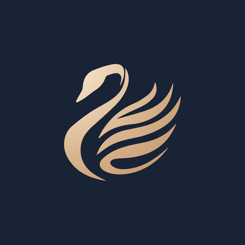 Luxury and modern Abstract swan logo design vector