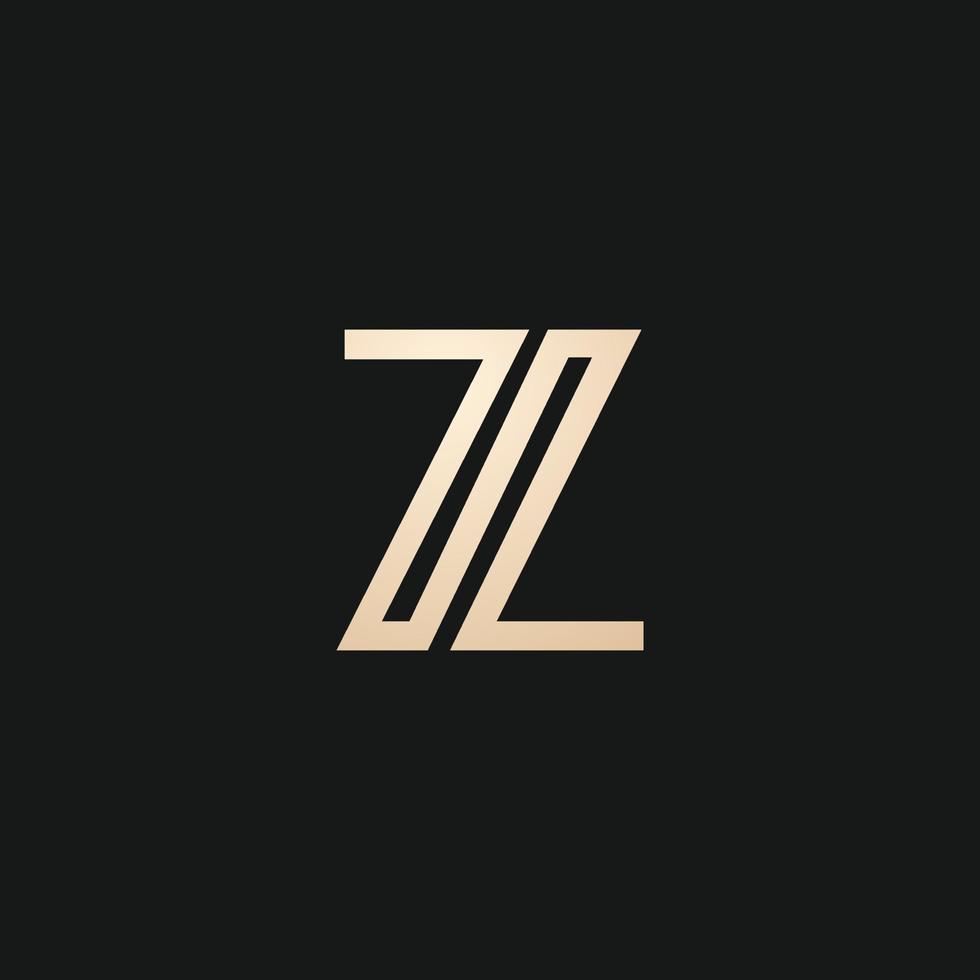 Luxury and modern ZL outline logo design vector