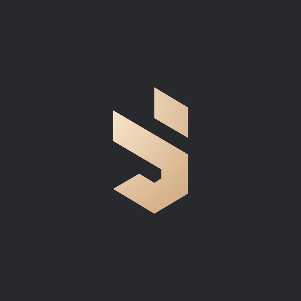 Luxury and modern SJ letter logo design vector