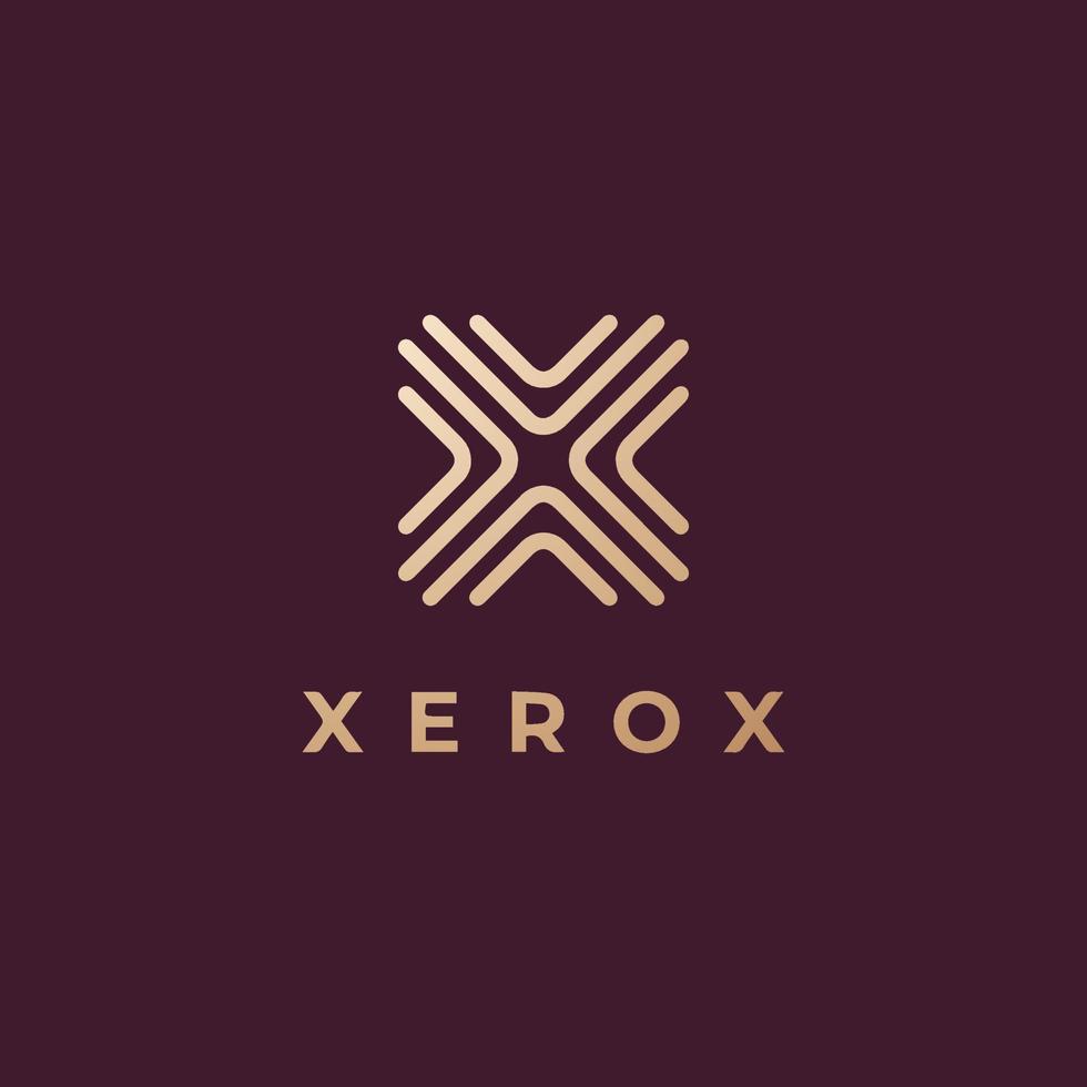 lujo y moderno X logo diseño vector