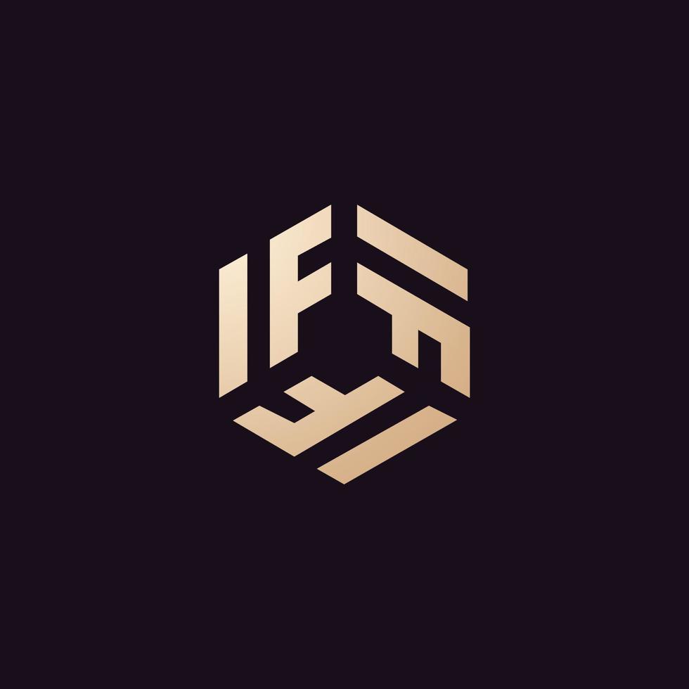 Luxury and modern IF letter logo design vector