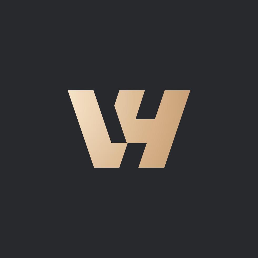 lujo y moderno wh letra logo diseño vector