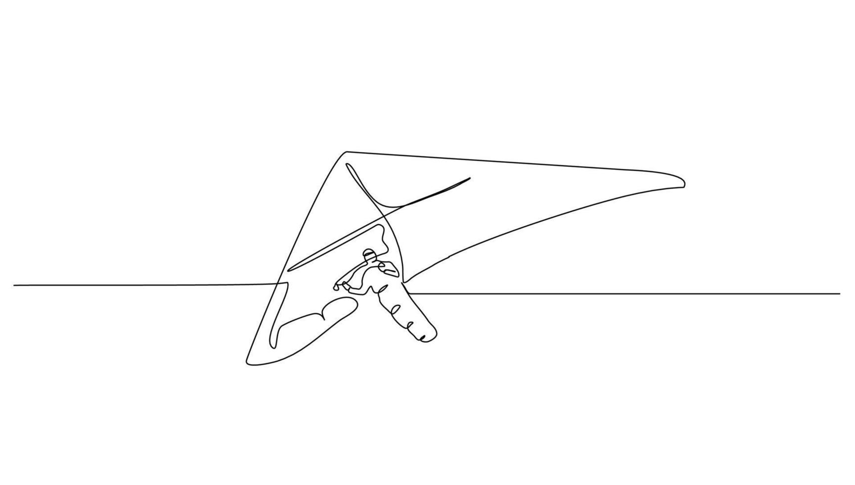 Continuous line art Hang gliding for vector illustration